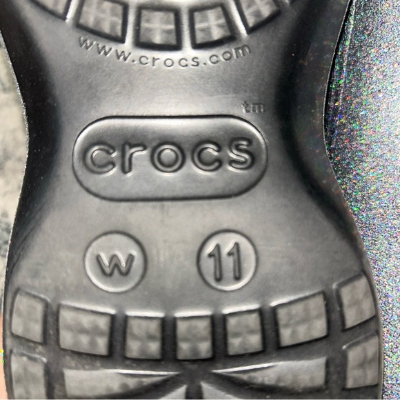 CROCS Silver platform Glitter Clogs NWOB - Picture 8 of 8